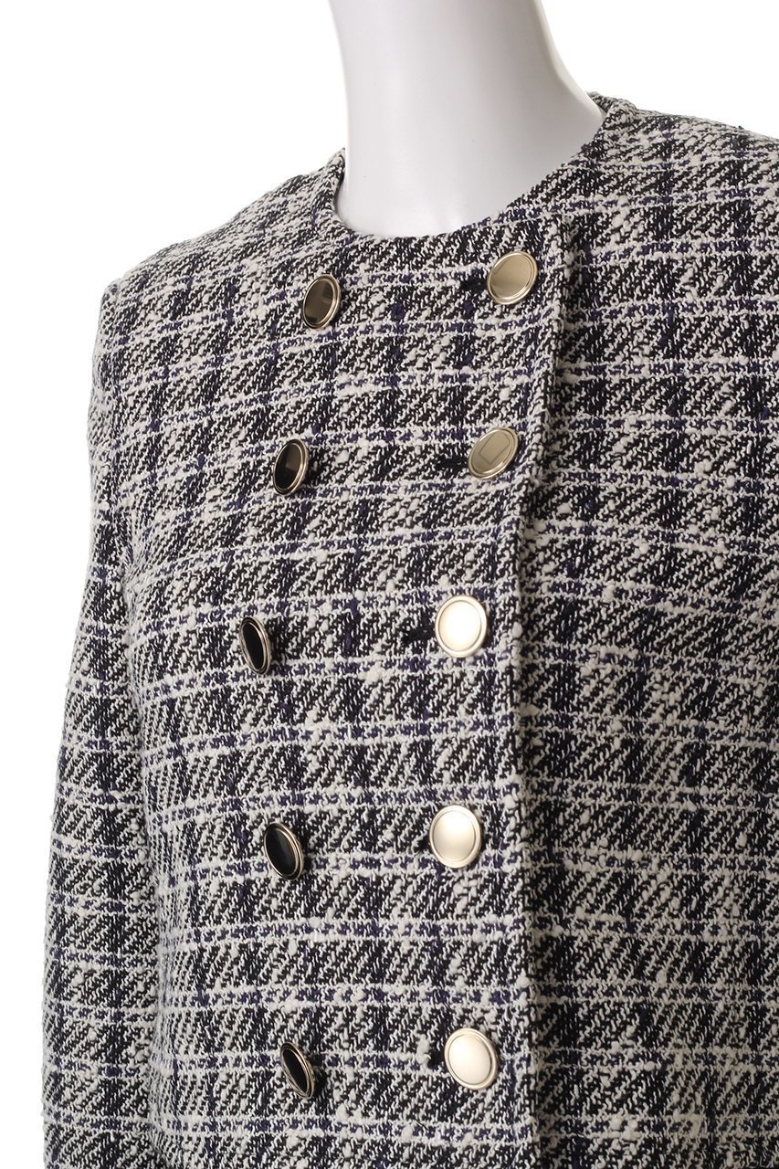 【チノ/CINOH】のBLACK FORMAL ツイードノーカラーショートジャケット 人気、トレンドファッション・服の通販 founy(ファニー) 　ファッション　Fashion　レディースファッション　Fashion for Women　アウター　Coat / Outerwear Collection　レディースジャケット・軽アウター　Jackets　おすすめ　Recommended / Our Picks　ジャケット　Jacket, Outerwear　ツイード　Twill, Twill Weave　デニム　Denim, Jeans Material　パターン　Pattern, Design Print　マニッシュ　Mannish, Boyish　ワイド　Wide, Wide Fit　今季　This Season, Current Season　other-5|ID: prp329100004352183 ipo3291000000035360252