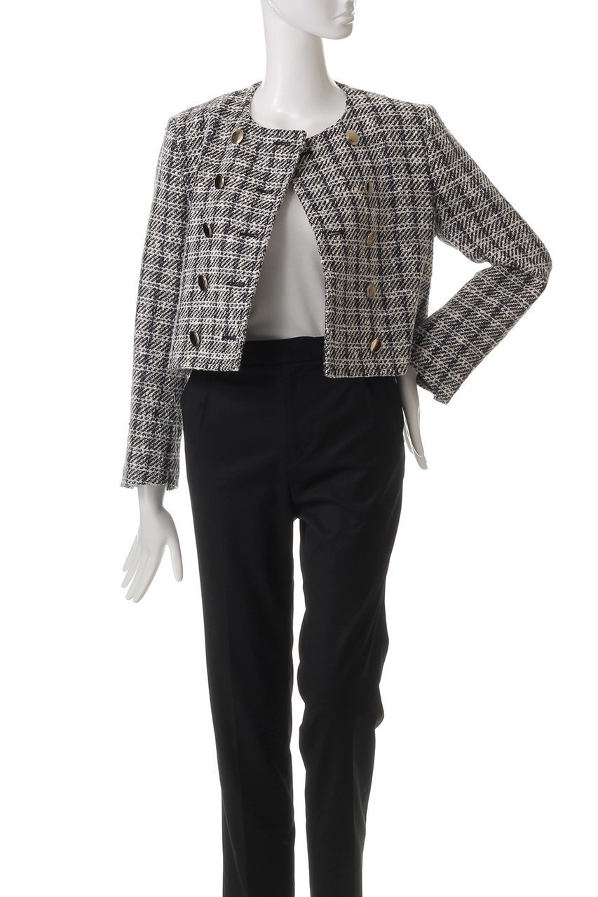 【チノ/CINOH】のBLACK FORMAL ツイードノーカラーショートジャケット 人気、トレンドファッション・服の通販 founy(ファニー) 　ファッション　Fashion　レディースファッション　Fashion for Women　アウター　Coat / Outerwear Collection　レディースジャケット・軽アウター　Jackets　おすすめ　Recommended / Our Picks　ジャケット　Jacket, Outerwear　ツイード　Twill, Twill Weave　デニム　Denim, Jeans Material　パターン　Pattern, Design Print　マニッシュ　Mannish, Boyish　ワイド　Wide, Wide Fit　今季　This Season, Current Season　other-7|ID: prp329100004352183 ipo3291000000035360255