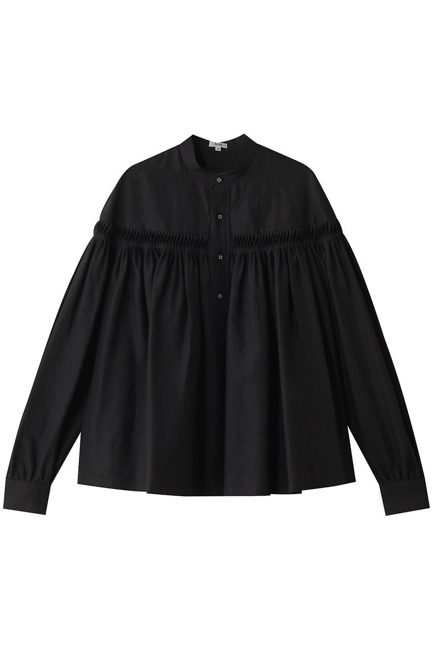【サイ サイベーシックス/Scye SCYE BASICS】の60/1リネンキャンブリックタックブラウス インテリア・キッズ・メンズ・レディースファッション・服の通販 founy(ファニー) 　ファッション　Fashion　レディースファッション　Fashion for Women　トップス・カットソー　Cut & Sew Tops　シャツ・ブラウス・オフィスカジュアル　Elegant Blouses & Button-Ups　エレガント 上品　Elegant　シンプル　Simple, Minimal　スリーブ　Sleeve, Long Sleeve / Short Sleeve　フェミニン　Feminine, Girly　リネン　Linen, Linen Fabric　ロング　Long, Long-Length　春　Spring　クロ|ID: prp329100004352186 ipo3291000000032872760