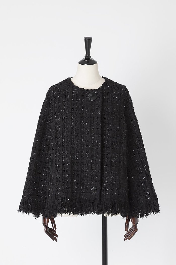 【オーヴィル/EAUVIRE】のフリンジケープジャケット インテリア・キッズ・メンズ・レディースファッション・服の通販 founy(ファニー) https://founy.com/ ファッション Fashion レディースファッション WOMEN アウター Coat Outerwear ジャケット Jackets シルク Silk ジャケット Jacket セットアップ Set Up ツィード Tweed ツイード Tweed フランス France フリンジ Fringe 別注 Special Order |ID: prp329100004352190 ipo3291000000030393974