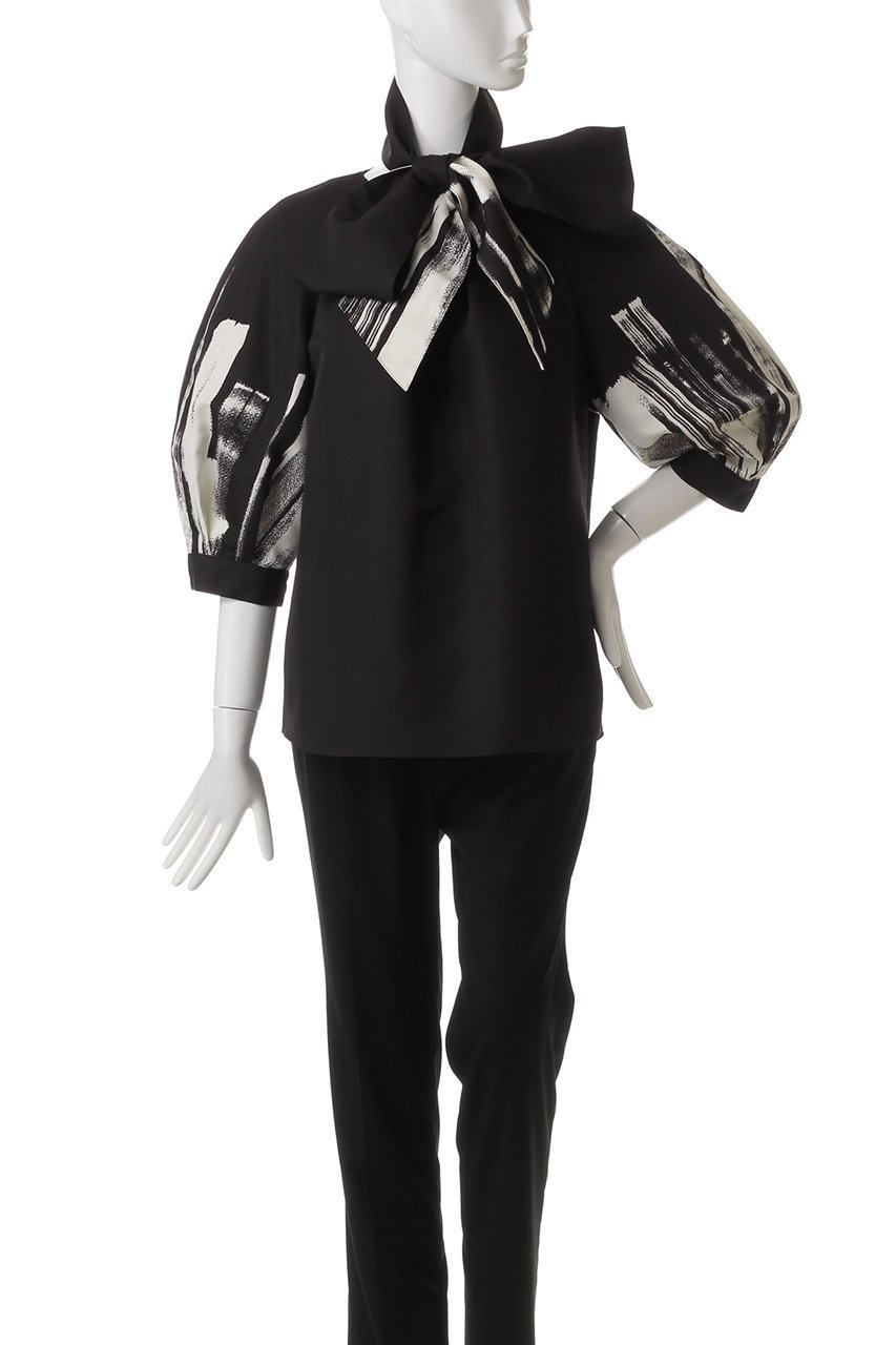 【エムフィル/M Fil】のBrushed プリント タックコクーン ブラウス 人気、トレンドファッション・服の通販 founy(ファニー) 　ファッション　Fashion　レディースファッション　Fashion for Women　トップス・カットソー　Cut & Sew Tops　シャツ・ブラウス・オフィスカジュアル　Elegant Blouses & Button-Ups　コンシャス　Conscious, Bodycon　スリーブ　Sleeve, Long Sleeve / Short Sleeve　プリント　Print, Printed Pattern　ロング　Long, Long-Length　other-2|ID: prp329100004352205 ipo3291000000032872719