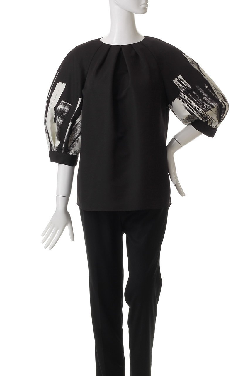 【エムフィル/M Fil】のBrushed プリント タックコクーン ブラウス 人気、トレンドファッション・服の通販 founy(ファニー) 　ファッション　Fashion　レディースファッション　Fashion for Women　トップス・カットソー　Cut & Sew Tops　シャツ・ブラウス・オフィスカジュアル　Elegant Blouses & Button-Ups　コンシャス　Conscious, Bodycon　スリーブ　Sleeve, Long Sleeve / Short Sleeve　プリント　Print, Printed Pattern　ロング　Long, Long-Length　other-6|ID: prp329100004352205 ipo3291000000032872742