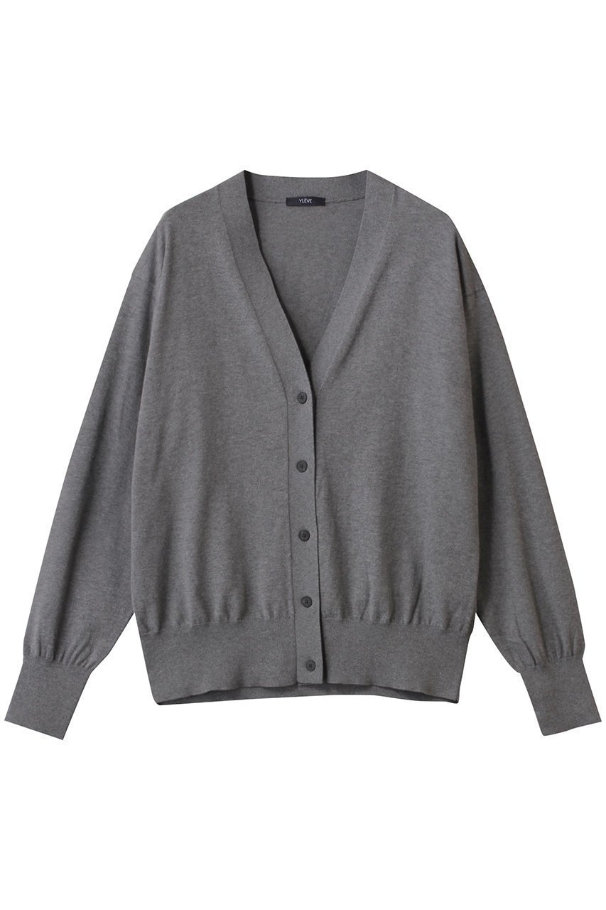 【イレーヴ/YLEVE】のGAS SINGEING COTTON ニット ラップカーディガン インテリア・キッズ・メンズ・レディースファッション・服の通販 founy(ファニー) 　ファッション　Fashion　レディースファッション　Fashion for Women　トップス・カットソー　Cut & Sew Tops　ニット　Knit Tops & Sweaters　カーディガン・羽織り　Layered Style Cardigans　カーディガン　Cardigan, Knitwear　スリーブ　Sleeve, Long Sleeve / Short Sleeve　ベーシック　Basic, Essential　ラップ　Wrap, Wrap Design　ロング　Long, Long-Length　トップグレー|ID: prp329100004352208 ipo3291000000032954092
