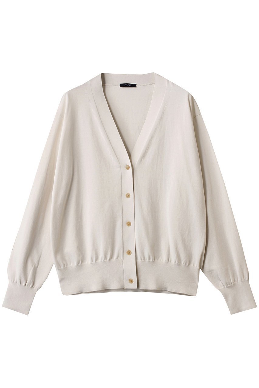 【イレーヴ/YLEVE】のGAS SINGEING COTTON ニット ラップカーディガン インテリア・キッズ・メンズ・レディースファッション・服の通販 founy(ファニー) 　ファッション　Fashion　レディースファッション　Fashion for Women　トップス・カットソー　Cut & Sew Tops　ニット　Knit Tops & Sweaters　カーディガン・羽織り　Layered Style Cardigans　カーディガン　Cardigan, Knitwear　スリーブ　Sleeve, Long Sleeve / Short Sleeve　ベーシック　Basic, Essential　ラップ　Wrap, Wrap Design　ロング　Long, Long-Length　アイボリー|ID: prp329100004352208 ipo3291000000032954096