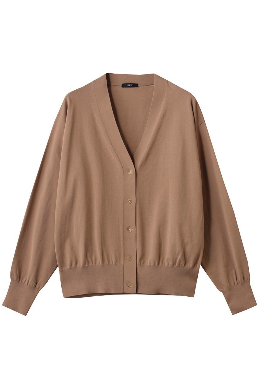 【イレーヴ/YLEVE】のGAS SINGEING COTTON ニット ラップカーディガン インテリア・キッズ・メンズ・レディースファッション・服の通販 founy(ファニー) 　ファッション　Fashion　レディースファッション　Fashion for Women　トップス・カットソー　Cut & Sew Tops　ニット　Knit Tops & Sweaters　カーディガン・羽織り　Layered Style Cardigans　カーディガン　Cardigan, Knitwear　スリーブ　Sleeve, Long Sleeve / Short Sleeve　ベーシック　Basic, Essential　ラップ　Wrap, Wrap Design　ロング　Long, Long-Length　サンドピンク|ID: prp329100004352208 ipo3291000000032954100