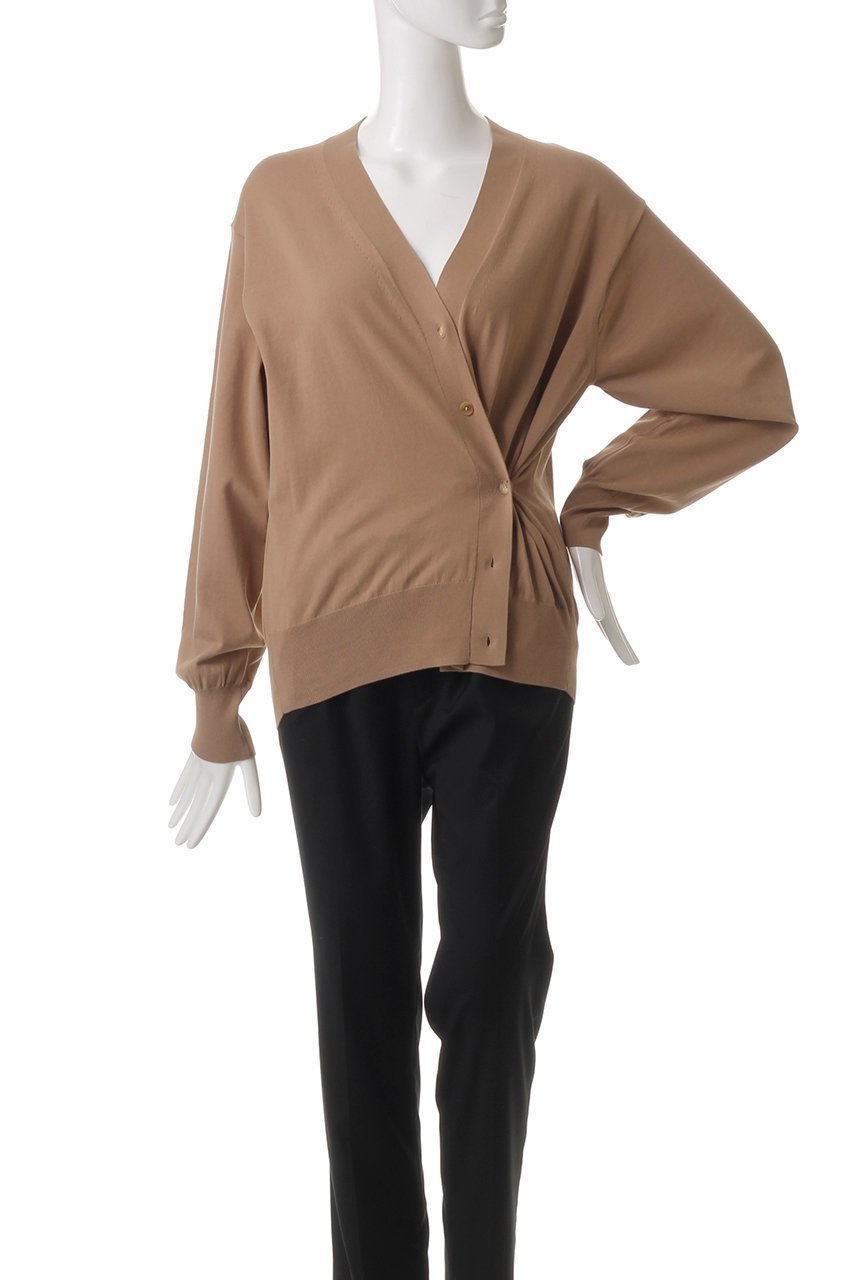【イレーヴ/YLEVE】のGAS SINGEING COTTON ニット ラップカーディガン 人気、トレンドファッション・服の通販 founy(ファニー) 　ファッション　Fashion　レディースファッション　Fashion for Women　トップス・カットソー　Cut & Sew Tops　ニット　Knit Tops & Sweaters　カーディガン・羽織り　Layered Style Cardigans　カーディガン　Cardigan, Knitwear　スリーブ　Sleeve, Long Sleeve / Short Sleeve　ベーシック　Basic, Essential　ラップ　Wrap, Wrap Design　ロング　Long, Long-Length　other-6|ID: prp329100004352208 ipo3291000000032954119