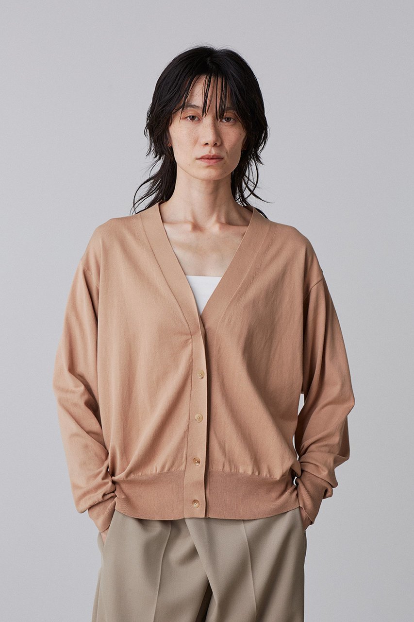 【イレーヴ/YLEVE】のGAS SINGEING COTTON ニット ラップカーディガン 人気、トレンドファッション・服の通販 founy(ファニー) 　ファッション　Fashion　レディースファッション　Fashion for Women　トップス・カットソー　Cut & Sew Tops　ニット　Knit Tops & Sweaters　カーディガン・羽織り　Layered Style Cardigans　カーディガン　Cardigan, Knitwear　スリーブ　Sleeve, Long Sleeve / Short Sleeve　ベーシック　Basic, Essential　ラップ　Wrap, Wrap Design　ロング　Long, Long-Length　other-7|ID: prp329100004352208 ipo3291000000032954122