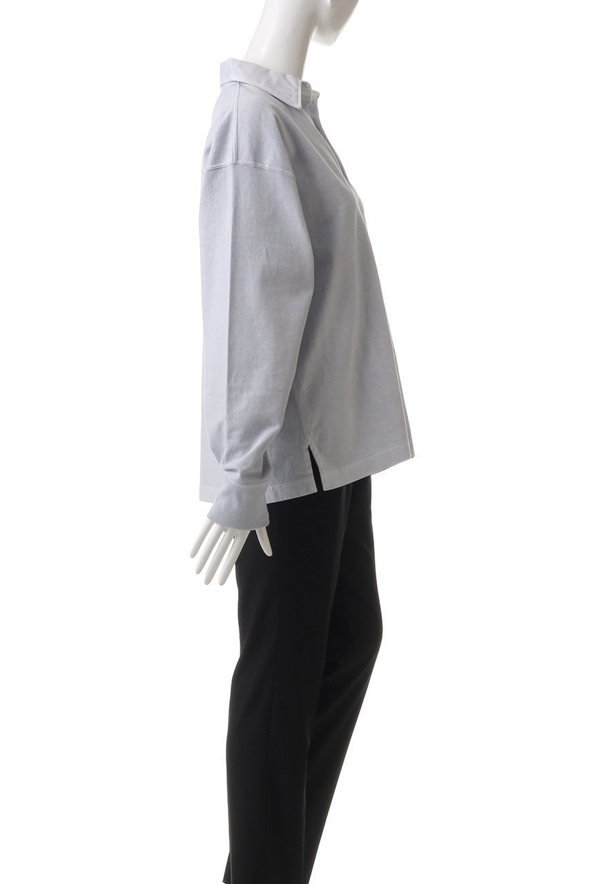 【イレーヴ/YLEVE】のオープンエンドCOTTON PIGMENT DYE スキッパー プルオーバー 人気、トレンドファッション・服の通販 founy(ファニー) 　ファッション　Fashion　レディースファッション　Fashion for Women　トップス・カットソー　Cut & Sew Tops　シャツ・ブラウス・オフィスカジュアル　Elegant Blouses & Button-Ups　ロングTシャツ・Tシャツ　Longline T-Shirts & Tees　カジュアルプルオーバー・ニットトップス　Pullovers & Knit Tops / Casual Pullovers　カットソー・ベーシックTシャツ　Cut-and-Sewn Tops / Stretch Tees & Basics　シンプル　Simple, Minimal　スキッパー　Skipper, Open Collar　スリーブ　Sleeve, Long Sleeve / Short Sleeve　ロング　Long, Long-Length　定番　Standard, Basic Item　other-3|ID: prp329100004352210 ipo3291000000032881714