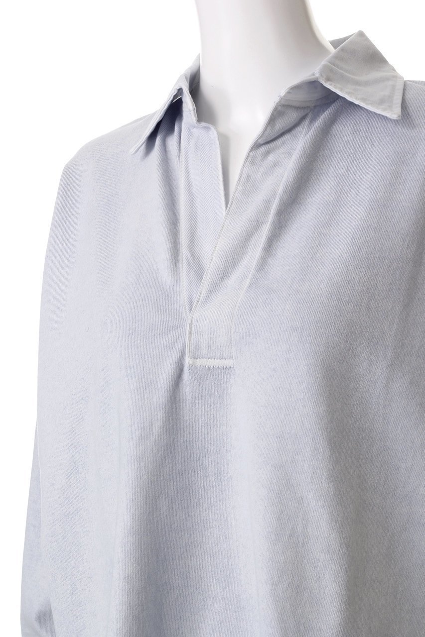 【イレーヴ/YLEVE】のオープンエンドCOTTON PIGMENT DYE スキッパー プルオーバー 人気、トレンドファッション・服の通販 founy(ファニー) 　ファッション　Fashion　レディースファッション　Fashion for Women　トップス・カットソー　Cut & Sew Tops　シャツ・ブラウス・オフィスカジュアル　Elegant Blouses & Button-Ups　ロングTシャツ・Tシャツ　Longline T-Shirts & Tees　カジュアルプルオーバー・ニットトップス　Pullovers & Knit Tops / Casual Pullovers　カットソー・ベーシックTシャツ　Cut-and-Sewn Tops / Stretch Tees & Basics　シンプル　Simple, Minimal　スキッパー　Skipper, Open Collar　スリーブ　Sleeve, Long Sleeve / Short Sleeve　ロング　Long, Long-Length　定番　Standard, Basic Item　other-5|ID: prp329100004352210 ipo3291000000032881725