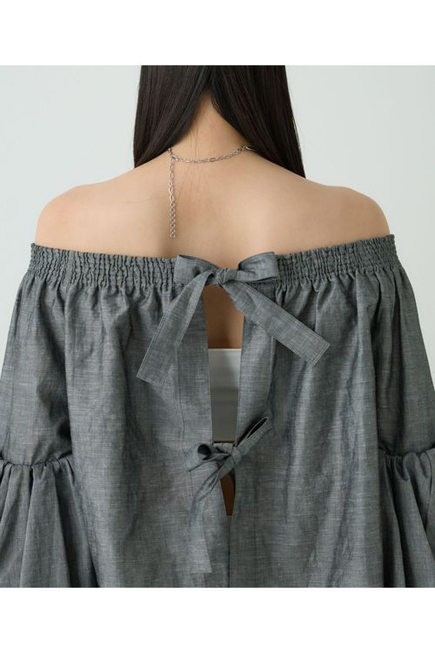 【カオス/Chaos】のフォンダンブラウス 人気、トレンドファッション・服の通販 founy(ファニー) 　ファッション　Fashion　レディースファッション　WOMEN　トップス・カットソー　Tops/Tshirt　シャツ/ブラウス　Shirts/Blouses　シャーリング　Shirring　スリーブ　Sleeve　ダンガリー　Dungarees　ドロップ　Drop　フリル　Frills　リネン　Linen　リボン　Ribbon　ロング　Long　エレガント 上品　Elegant　other-5|ID: prp329100004352223 ipo3291000000031350229