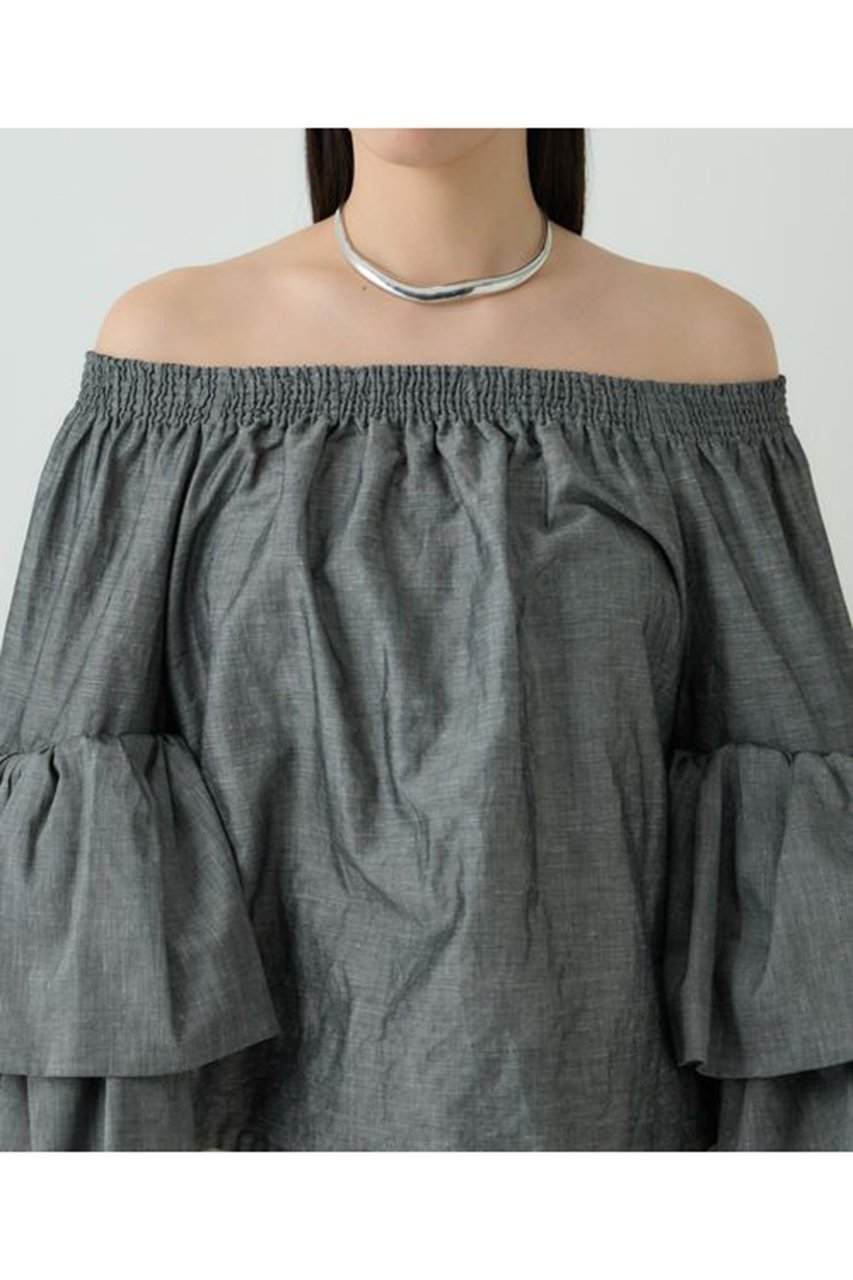 【カオス/Chaos】のフォンダンブラウス 人気、トレンドファッション・服の通販 founy(ファニー) 　ファッション　Fashion　レディースファッション　WOMEN　トップス・カットソー　Tops/Tshirt　シャツ/ブラウス　Shirts/Blouses　シャーリング　Shirring　スリーブ　Sleeve　ダンガリー　Dungarees　ドロップ　Drop　フリル　Frills　リネン　Linen　リボン　Ribbon　ロング　Long　エレガント 上品　Elegant　other-6|ID: prp329100004352223 ipo3291000000031350231