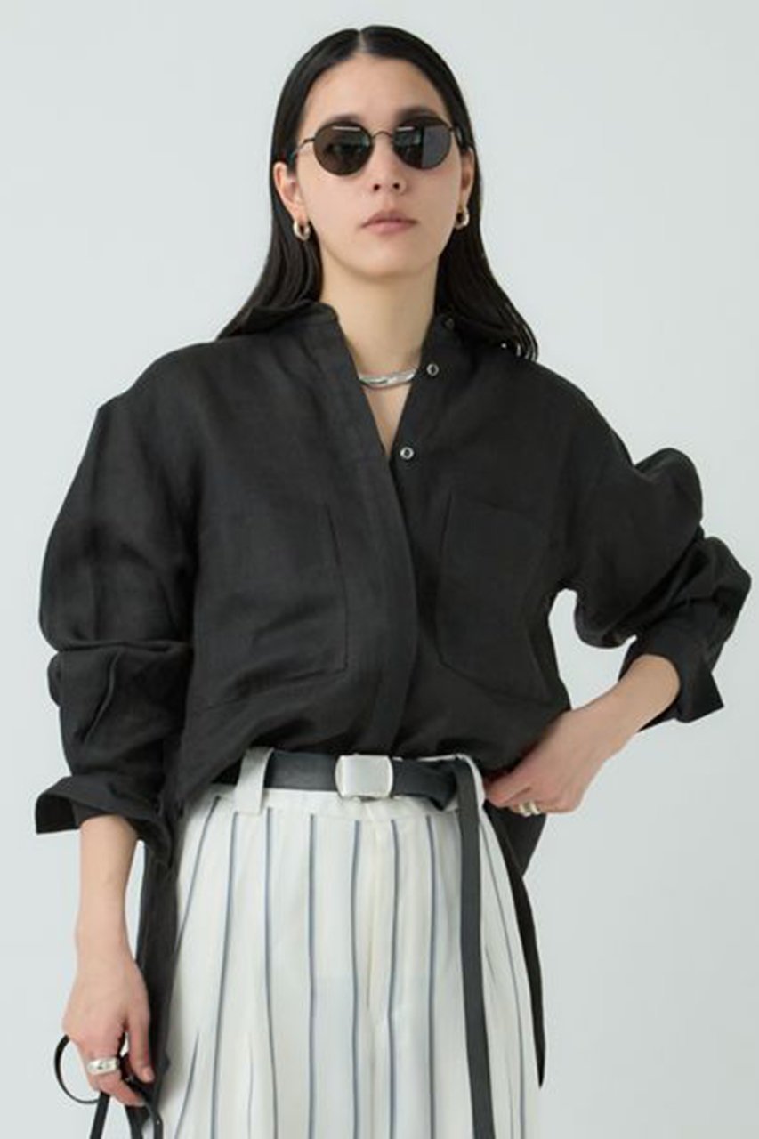 【カオス/Chaos】のマルタシャツ インテリア・キッズ・メンズ・レディースファッション・服の通販 founy(ファニー) 　ファッション　Fashion　レディースファッション　Fashion for Women　トップス・カットソー　Cut & Sew Tops　シャツ・ブラウス・オフィスカジュアル　Elegant Blouses & Button-Ups　ショート　Short, Short Length　スリーブ　Sleeve, Long Sleeve / Short Sleeve　フレンチ　French, French Style　メッシュ　Mesh, Net Fabric　リネン　Linen, Linen Fabric　ロング　Long, Long-Length　ワッフル　Waffle, Waffle Knit　吸水　Absorbent, Quick-Dry　夏　Summer　ダークネイビー|ID: prp329100004352227 ipo3291000000032850166