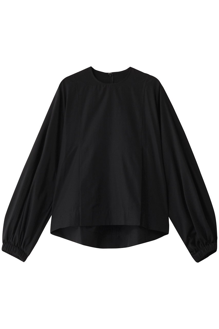 【ハウス オブ ロータス/HOUSE OF LOTUS】のポリエステルコットンローンブラウス インテリア・キッズ・メンズ・レディースファッション・服の通販 founy(ファニー) 　ファッション　Fashion　レディースファッション　Fashion for Women　トップス・カットソー　Cut & Sew Tops　シャツ・ブラウス・オフィスカジュアル　Elegant Blouses & Button-Ups　ギャザー　Gathered, Ruffled　スリーブ　Sleeve, Long Sleeve / Short Sleeve　タンブラー　Tumbler, Travel Mug　バランス　Balance, Style Balance　ロング　Long, Long-Length　エレガント 上品　Elegant　ブラック|ID: prp329100004352231 ipo3291000000034952691