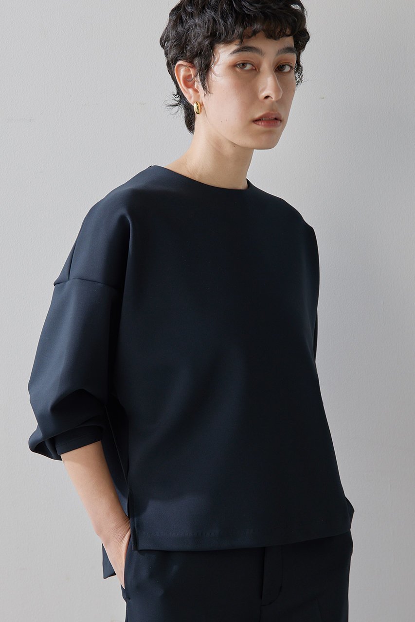 【ウィムガゼット/Whim Gazette】のダンボールクルーネックプルオーバー インテリア・キッズ・メンズ・レディースファッション・服の通販 founy(ファニー) 　ファッション　Fashion　レディースファッション　Fashion for Women　トップス・カットソー　Cut & Sew Tops　シャツ・ブラウス・オフィスカジュアル　Elegant Blouses & Button-Ups　ロングTシャツ・Tシャツ　Longline T-Shirts & Tees　カジュアルプルオーバー・ニットトップス　Pullovers & Knit Tops / Casual Pullovers　カットソー・ベーシックTシャツ　Cut-and-Sewn Tops / Stretch Tees & Basics　おすすめ　Recommended / Our Picks　コンパクト　Compact, Small Size　シンプル　Simple, Minimal　スリーブ　Sleeve, Long Sleeve / Short Sleeve　セットアップ　Set-Up, Coordinated Outfit　フォルム　Silhouette, Form　リラックス　Relax, Relaxed Fit　ロング　Long, Long-Length　エレガント 上品　Elegant　軽量　Lightweight, Ultra Light　ネイビー|ID: prp329100004352237 ipo3291000000032843277