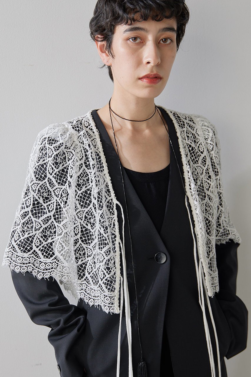【ウィムガゼット/Whim Gazette】のレースボレロ インテリア・キッズ・メンズ・レディースファッション・服の通販 founy(ファニー) 　ファッション　Fashion　レディースファッション　Fashion for Women　トップス・カットソー　Cut & Sew Tops　カーディガン・羽織り　Layered Style Cardigans　シャツ・ブラウス・オフィスカジュアル　Elegant Blouses & Button-Ups　ロングTシャツ・Tシャツ　Longline T-Shirts & Tees　カットソー・ベーシックTシャツ　Cut-and-Sewn Tops / Stretch Tees & Basics　おすすめ　Recommended / Our Picks　オーガンジー　Organza Fabric　カーディガン　Cardigan, Knitwear　ジャケット　Jacket, Outerwear　フォルム　Silhouette, Form　フロント　Front, Front Design　ボレロ　Bolero, Short Cardigan　レース　Lace, Lace Fabric　ヴィンテージ　Vintage Style　オフホワイト|ID: prp329100004352239 ipo3291000000032865316