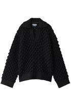 【メゾンスペシャル/MAISON SPECIAL】の【UNISEX】スパイクメッシュスキッパーニット BLK(ブラック)|ID: prp329100004352250 ipo3291000000032955881