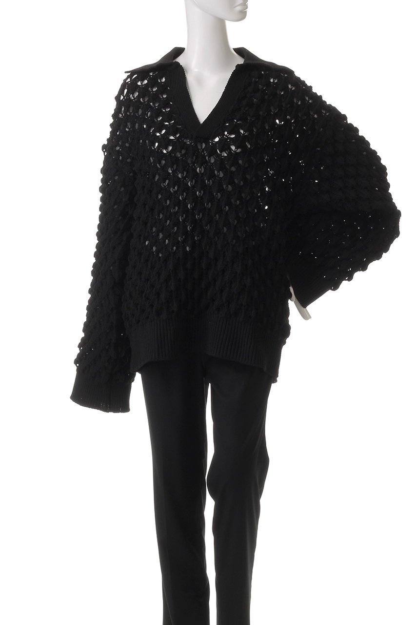 【メゾンスペシャル/MAISON SPECIAL】の【UNISEX】スパイクメッシュスキッパーニット 人気、トレンドファッション・服の通販 founy(ファニー) 　ファッション　Fashion　レディースファッション　Fashion for Women　トップス・カットソー　Cut & Sew Tops　ニット　Knit Tops & Sweaters　カジュアルプルオーバー・ニットトップス　Pullovers & Knit Tops / Casual Pullovers　ユニセックス　Unisex, Genderless　スキッパー　Skipper, Open Collar　スリーブ　Sleeve, Long Sleeve / Short Sleeve　バランス　Balance, Style Balance　メッシュ　Mesh, Net Fabric　リラックス　Relax, Relaxed Fit　other-2|ID: prp329100004352250 ipo3291000000032955885