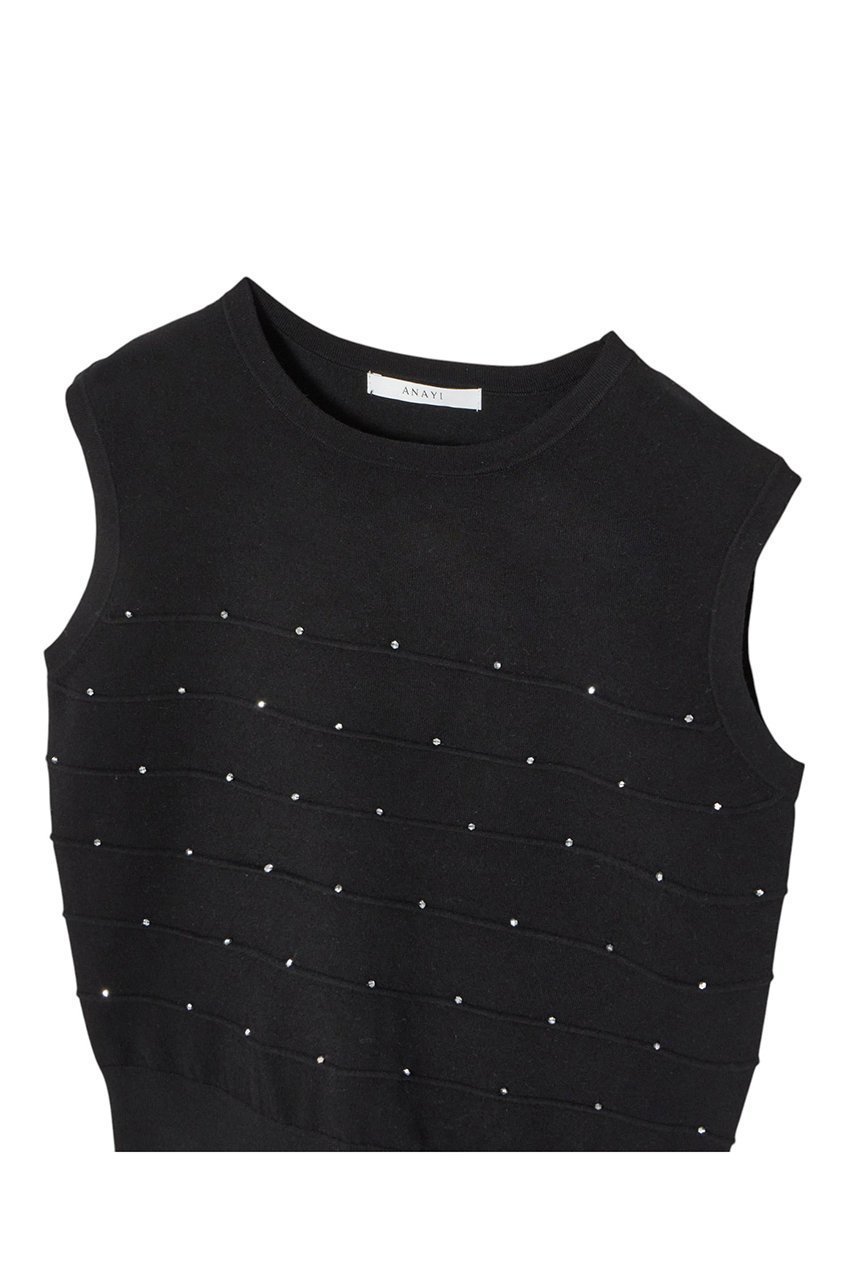 【アナイ/ANAYI】のビーズタックプルオーバー 人気、トレンドファッション・服の通販 founy(ファニー) 　ファッション　Fashion　レディースファッション　Fashion for Women　トップス・カットソー　Cut & Sew Tops　ニット　Knit Tops & Sweaters　カジュアルプルオーバー・ニットトップス　Pullovers & Knit Tops / Casual Pullovers　おすすめ　Recommended / Our Picks　アンサンブル　Ensemble Set　カーディガン　Cardigan, Knitwear　ノースリーブ　Sleeveless, No-Sleeve　ボーダー　Border, Stripe　メタル　Metal, Metal Parts　エレガント 上品　Elegant　other-3|ID: prp329100004352253 ipo3291000000032953974