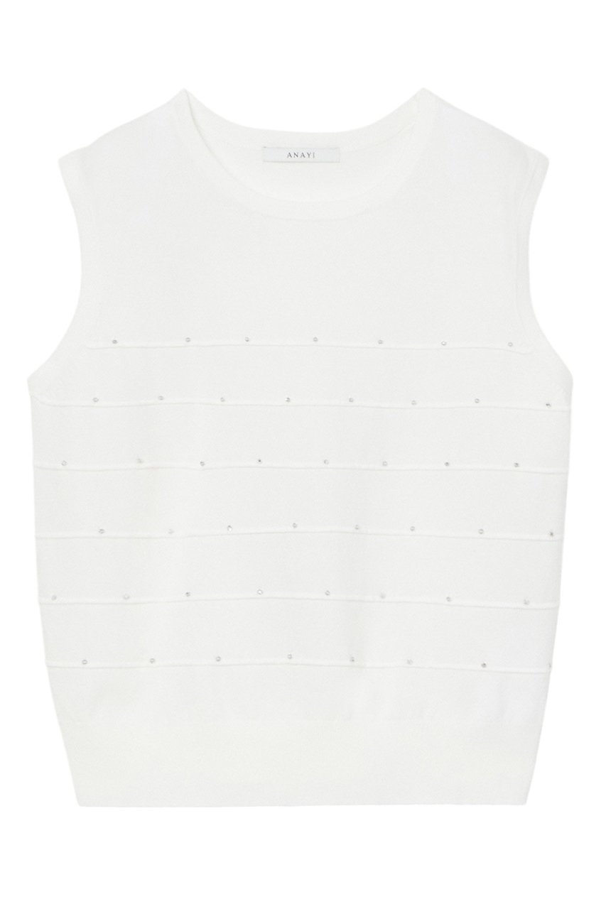 【アナイ/ANAYI】のビーズタックプルオーバー 人気、トレンドファッション・服の通販 founy(ファニー) 　ファッション　Fashion　レディースファッション　Fashion for Women　トップス・カットソー　Cut & Sew Tops　ニット　Knit Tops & Sweaters　カジュアルプルオーバー・ニットトップス　Pullovers & Knit Tops / Casual Pullovers　おすすめ　Recommended / Our Picks　アンサンブル　Ensemble Set　カーディガン　Cardigan, Knitwear　ノースリーブ　Sleeveless, No-Sleeve　ボーダー　Border, Stripe　メタル　Metal, Metal Parts　エレガント 上品　Elegant　再入荷　Restock / Back in Stock　 other-1|ID: prp329100004352253 ipo3291000000035053441