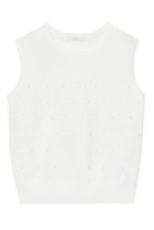 【アナイ/ANAYI】のビーズタックプルオーバー 人気、トレンドファッション・服の通販 founy(ファニー) ファッション Fashion レディースファッション Fashion for Women トップス・カットソー Cut & Sew Tops ニット Knit Tops & Sweaters カジュアルプルオーバー・ニットトップス Pullovers & Knit Tops / Casual Pullovers おすすめ Recommended / Our Picks アンサンブル Ensemble Set カーディガン Cardigan, Knitwear ノースリーブ Sleeveless, No-Sleeve ボーダー Border, Stripe メタル Metal, Metal Parts エレガント 上品 Elegant 再入荷 Restock / Back in Stock thumbnail オフホワイト|ID: prp329100004352253 ipo3291000000035053442