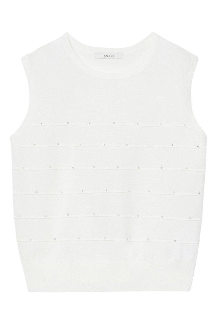 【アナイ/ANAYI】のビーズタックプルオーバー インテリア・キッズ・メンズ・レディースファッション・服の通販 founy(ファニー) https://founy.com/ ファッション Fashion レディースファッション Fashion for Women トップス・カットソー Cut & Sew Tops ニット Knit Tops & Sweaters カジュアルプルオーバー・ニットトップス Pullovers & Knit Tops / Casual Pullovers おすすめ Recommended / Our Picks アンサンブル Ensemble Set カーディガン Cardigan, Knitwear ノースリーブ Sleeveless, No-Sleeve ボーダー Border, Stripe メタル Metal, Metal Parts エレガント 上品 Elegant |ID: prp329100004352253 ipo3291000000036028511