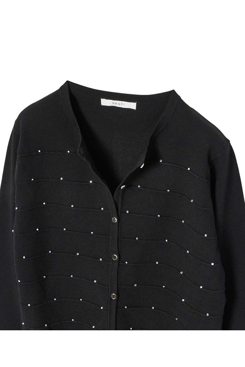 【アナイ/ANAYI】のビーズタックカーディガン 人気、トレンドファッション・服の通販 founy(ファニー) 　ファッション　Fashion　レディースファッション　Fashion for Women　トップス・カットソー　Cut & Sew Tops　ニット　Knit Tops & Sweaters　カーディガン・羽織り　Layered Style Cardigans　おすすめ　Recommended / Our Picks　アンサンブル　Ensemble Set　カーディガン　Cardigan, Knitwear　コンパクト　Compact, Small Size　ノースリーブ　Sleeveless, No-Sleeve　ボーダー　Border, Stripe　メタル　Metal, Metal Parts　エレガント 上品　Elegant　other-3|ID: prp329100004352254 ipo3291000000032954000