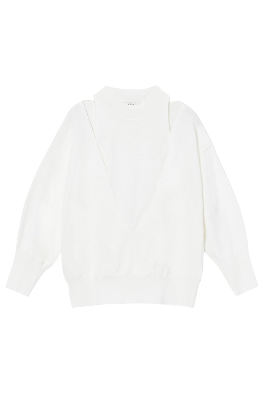 【アナイ/ANAYI】のハイネックレイヤープルオーバー 人気、トレンドファッション・服の通販 founy(ファニー) 　ファッション　Fashion　レディースファッション　Fashion for Women　トップス・カットソー　Cut & Sew Tops　ニット　Knit Tops & Sweaters　カジュアルプルオーバー・ニットトップス　Pullovers & Knit Tops / Casual Pullovers　アメリカン　American Style　エレガント 上品　Elegant　シンプル　Simple, Minimal　ストレッチ　Stretch, Stretchy Fabric　スリーブ　Sleeve, Long Sleeve / Short Sleeve　ハイネック　High Neck, Mock Neck　ベーシック　Basic, Essential　 other-1|ID: prp329100004352255 ipo3291000000032938155