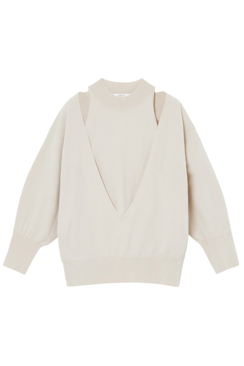 【アナイ/ANAYI】のハイネックレイヤープルオーバー インテリア・キッズ・メンズ・レディースファッション・服の通販 founy(ファニー) 　ファッション　Fashion　レディースファッション　Fashion for Women　トップス・カットソー　Cut & Sew Tops　ニット　Knit Tops & Sweaters　カジュアルプルオーバー・ニットトップス　Pullovers & Knit Tops / Casual Pullovers　アメリカン　American Style　エレガント 上品　Elegant　シンプル　Simple, Minimal　ストレッチ　Stretch, Stretchy Fabric　スリーブ　Sleeve, Long Sleeve / Short Sleeve　ハイネック　High Neck, Mock Neck　ベーシック　Basic, Essential　ベージュ|ID: prp329100004352255 ipo3291000000032938168