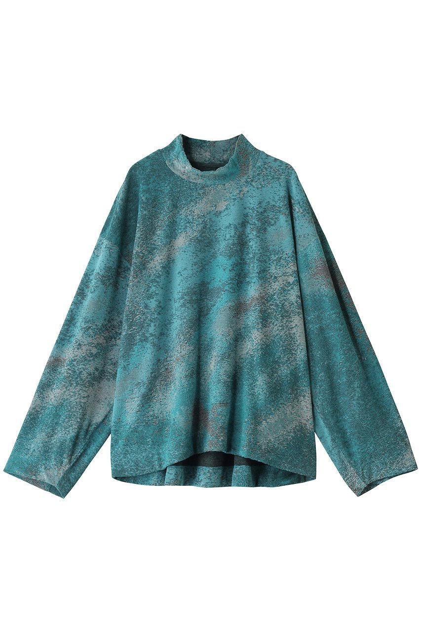 【メゾンスペシャル/MAISON SPECIAL】の【UNISEX】プライムオーバーアブストラクト パイルJQモックネックL/S インテリア・キッズ・メンズ・レディースファッション・服の通販 founy(ファニー) 　ファッション　Fashion　レディースファッション　Fashion for Women　トップス・カットソー　Cut & Sew Tops　シャツ・ブラウス・オフィスカジュアル　Elegant Blouses & Button-Ups　ロングTシャツ・Tシャツ　Longline T-Shirts & Tees　カットソー・ベーシックTシャツ　Cut-and-Sewn Tops / Stretch Tees & Basics　ユニセックス　Unisex, Genderless　ジャカード／ジャガード　Jacquard, Woven Pattern　スリーブ　Sleeve, Long Sleeve / Short Sleeve　パターン　Pattern, Design Print　モックネック　Mock Neck, Short Turtleneck　ロング　Long, Long-Length　BLU(ブルー)|ID: prp329100004352260 ipo3291000000032884010