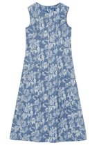 【アナイ/ANAYI】のデニムフラワージャガードフレアワンピース 人気、トレンドファッション・服の通販 founy(ファニー) ファッション Fashion レディースファッション Fashion for Women ワンピース Dresses チュニック Tunic Tops & Dresses ジャカード／ジャガード Jacquard, Woven Pattern チュニック Tunic, Long Top デニム Denim, Jeans Material フロント Front, Front Design ミックス Mix, Mixed Style ロング Long, Long-Length エレガント 上品 Elegant 再入荷 Restock / Back in Stock thumbnail ブルー|ID: prp329100004353709 ipo3291000000035052868