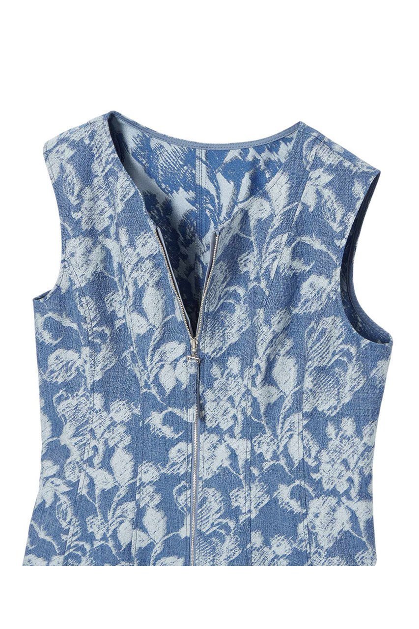 【アナイ/ANAYI】のデニムフラワージャガードフレアワンピース 人気、トレンドファッション・服の通販 founy(ファニー) 　ファッション　Fashion　レディースファッション　Fashion for Women　ワンピース　Dresses　チュニック　Tunic Tops & Dresses　ジャカード／ジャガード　Jacquard, Woven Pattern　チュニック　Tunic, Long Top　デニム　Denim, Jeans Material　フロント　Front, Front Design　ミックス　Mix, Mixed Style　ロング　Long, Long-Length　エレガント 上品　Elegant　再入荷　Restock / Back in Stock　other-3|ID: prp329100004353709 ipo3291000000035052870