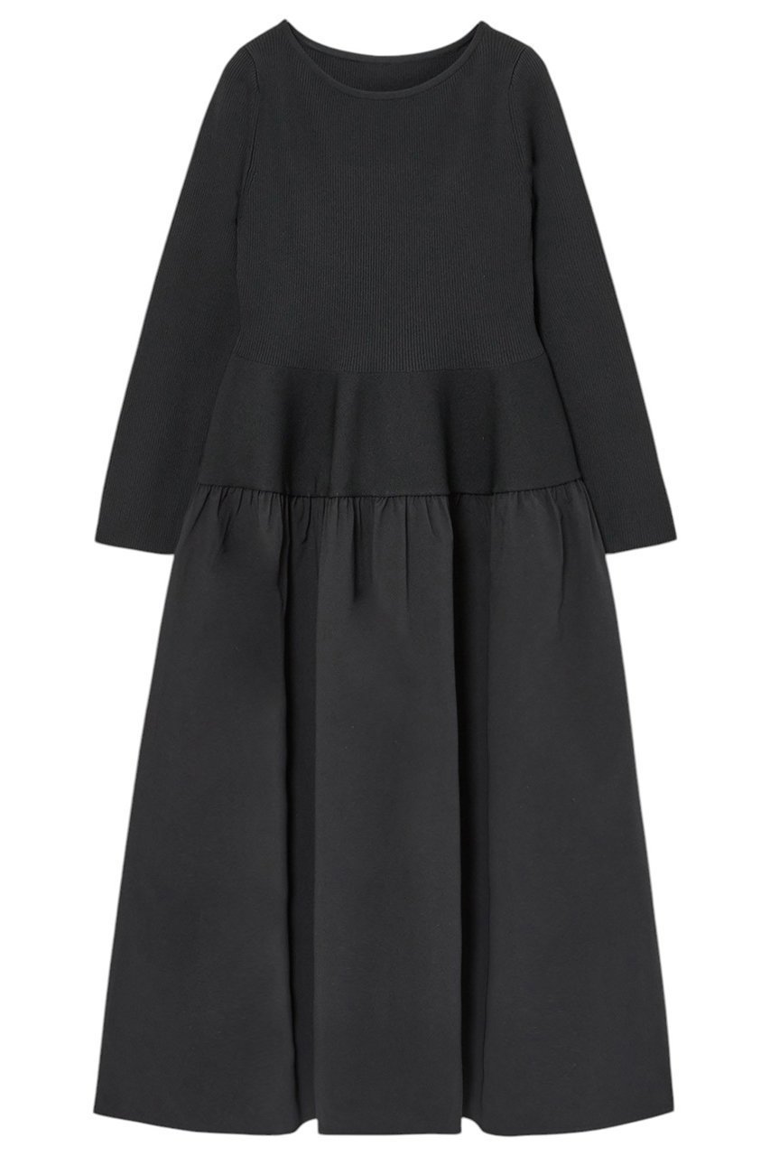 【アナイ/ANAYI】のペプラム切替ドッキングワンピース インテリア・キッズ・メンズ・レディースファッション・服の通販 founy(ファニー) 　ファッション　Fashion　レディースファッション　Fashion for Women　ワンピース　Dresses　チュニック　Tunic Tops & Dresses　アクセサリー　Fashion Accessories　タフタ　Taffeta, Structured Fabric　チュニック　Tunic, Long Top　デコルテ　Décolleté, Neckline　トレンド　Trend, Trending Now　ドッキング　Docking, Mixed Material　フレア　Flare, Flared　ペプラム　Peplum, Flared Hem　切替　Switching, Contrast Panel　ブラック|ID: prp329100004353710 ipo3291000000032874596