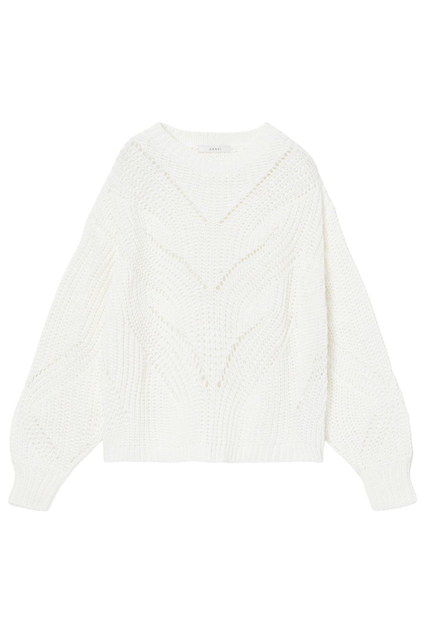 【アナイ/ANAYI】のコットンテープ畦プルオーバー インテリア・キッズ・メンズ・レディースファッション・服の通販 founy(ファニー) 　ファッション　Fashion　レディースファッション　Fashion for Women　トップス・カットソー　Cut & Sew Tops　ニット　Knit Tops & Sweaters　カジュアルプルオーバー・ニットトップス　Pullovers & Knit Tops / Casual Pullovers　エレガント 上品　Elegant　オーガンジー　Organza Fabric　スタイリッシュ　Stylish, Fashionable　チュール　Tulip, Tulip Motif　春　Spring　畦　Ribbed Knit　オフホワイト|ID: prp329100004353717 ipo3291000000032952314