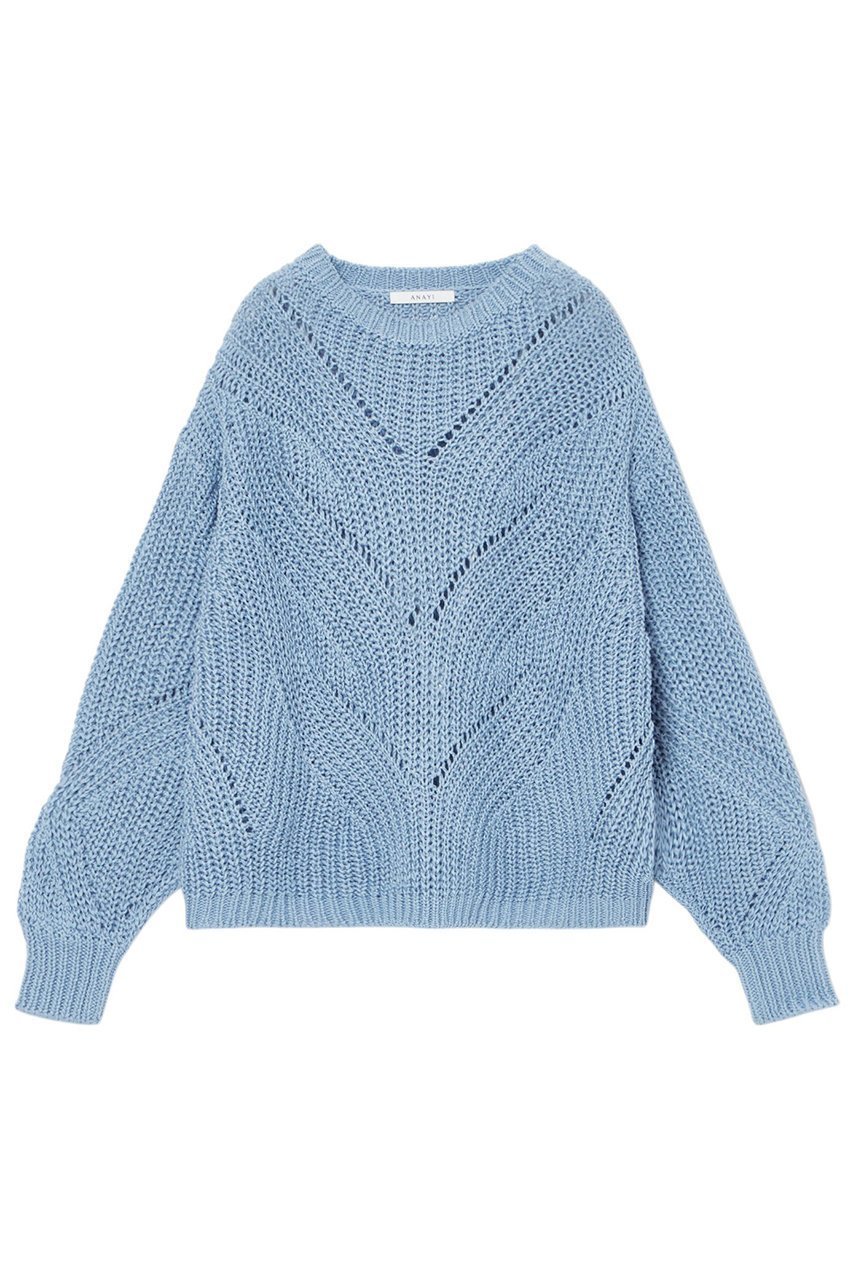【アナイ/ANAYI】のコットンテープ畦プルオーバー インテリア・キッズ・メンズ・レディースファッション・服の通販 founy(ファニー) 　ファッション　Fashion　レディースファッション　Fashion for Women　トップス・カットソー　Cut & Sew Tops　ニット　Knit Tops & Sweaters　カジュアルプルオーバー・ニットトップス　Pullovers & Knit Tops / Casual Pullovers　エレガント 上品　Elegant　オーガンジー　Organza Fabric　スタイリッシュ　Stylish, Fashionable　チュール　Tulip, Tulip Motif　春　Spring　畦　Ribbed Knit　ブルー|ID: prp329100004353717 ipo3291000000032952317
