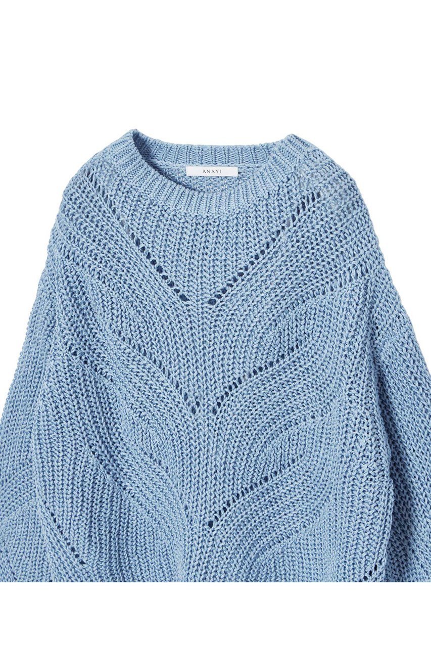 【アナイ/ANAYI】のコットンテープ畦プルオーバー 人気、トレンドファッション・服の通販 founy(ファニー) 　ファッション　Fashion　レディースファッション　Fashion for Women　トップス・カットソー　Cut & Sew Tops　ニット　Knit Tops & Sweaters　カジュアルプルオーバー・ニットトップス　Pullovers & Knit Tops / Casual Pullovers　エレガント 上品　Elegant　オーガンジー　Organza Fabric　スタイリッシュ　Stylish, Fashionable　チュール　Tulip, Tulip Motif　春　Spring　畦　Ribbed Knit　other-3|ID: prp329100004353717 ipo3291000000032952328