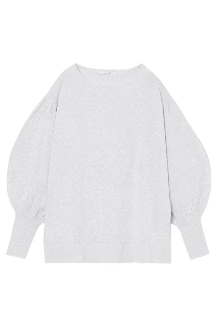 【アナイ/ANAYI】のLUREX ボリュームスリーブプルオーバー インテリア・キッズ・メンズ・レディースファッション・服の通販 founy(ファニー) https://founy.com/ ファッション Fashion レディースファッション Fashion for Women トップス・カットソー Cut & Sew Tops ニット Knit Tops & Sweaters カジュアルプルオーバー・ニットトップス Pullovers & Knit Tops / Casual Pullovers ボリューム袖・フリルスリーブブラウス Voluminous & Ruffle Sleeves / Puffy Sleeve Tops イタリア Italy シルバー Silver, Metallic Silver スリット Slit, Slit Detail 春 Spring |ID: prp329100004353718 ipo3291000000032917916