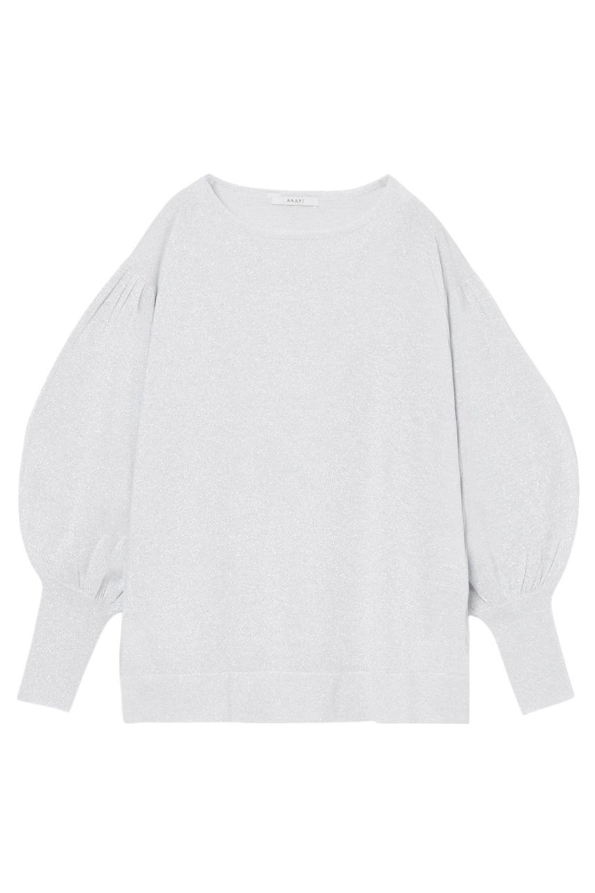 【アナイ/ANAYI】のLUREX ボリュームスリーブプルオーバー インテリア・キッズ・メンズ・レディースファッション・服の通販 founy(ファニー) 　ファッション　Fashion　レディースファッション　Fashion for Women　トップス・カットソー　Cut & Sew Tops　ニット　Knit Tops & Sweaters　カジュアルプルオーバー・ニットトップス　Pullovers & Knit Tops / Casual Pullovers　ボリューム袖・フリルスリーブブラウス　Voluminous & Ruffle Sleeves / Puffy Sleeve Tops　イタリア　Italy　シルバー　Silver, Metallic Silver　スリット　Slit, Slit Detail　再入荷　Restock / Back in Stock　春　Spring　シルバー|ID: prp329100004353718 ipo3291000000035053435