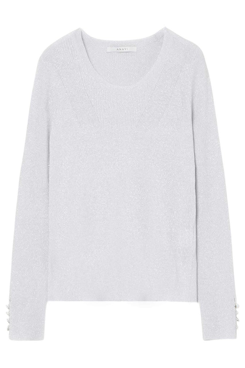 【アナイ/ANAYI】のLUREX リブプルオーバー 人気、トレンドファッション・服の通販 founy(ファニー) 　ファッション　Fashion　レディースファッション　Fashion for Women　トップス・カットソー　Cut & Sew Tops　ニット　Knit Tops & Sweaters　カジュアルプルオーバー・ニットトップス　Pullovers & Knit Tops / Casual Pullovers　イタリア　Italy　インナー　Innerwear　エレガント 上品　Elegant　シルバー　Silver, Metallic Silver　ジャケット　Jacket, Outerwear　メタル　Metal, Metal Parts　春　Spring　 other-1|ID: prp329100004353719 ipo3291000000032949489