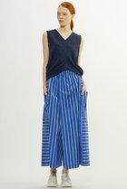 【プレインピープル/PLAIN PEOPLE】のタフタワッシャータフタストライプキュロットパンツ ブルーストライプ|ID: prp329100004353739 ipo3291000000032911627