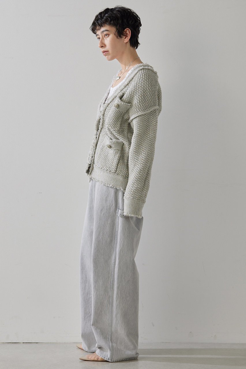 【ウィムガゼット/Whim Gazette】のTWEEDYニットジャケット2 人気、トレンドファッション・服の通販 founy(ファニー) 　ファッション　Fashion　レディースファッション　Fashion for Women　アウター　Coat / Outerwear Collection　レディースジャケット・軽アウター　Jackets　アクリル　Acrylic Material　カーディガン　Cardigan, Knitwear　クール　Cool, Chic　ジャケット　Jacket, Outerwear　ツイード　Twill, Twill Weave　フリンジ　Fringe, Tassel　ミックス　Mix, Mixed Style　メタル　Metal, Metal Parts　春　Spring　羽織　Haori, Light Jacket　鹿の子　Piqué, Kanoko Fabric　other-3|ID: prp329100004353753 ipo3291000000032959867