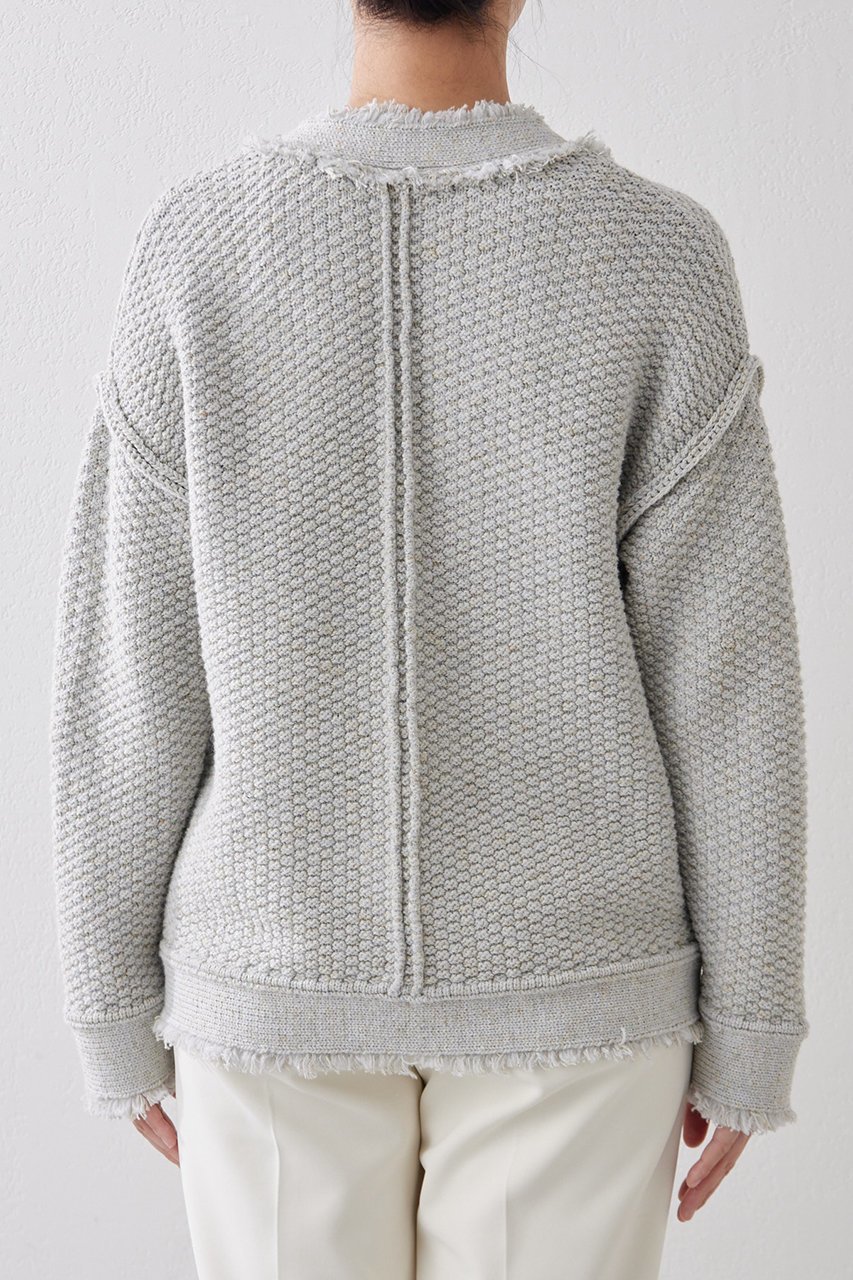 【ウィムガゼット/Whim Gazette】のTWEEDYニットジャケット2 人気、トレンドファッション・服の通販 founy(ファニー) 　ファッション　Fashion　レディースファッション　Fashion for Women　アウター　Coat / Outerwear Collection　レディースジャケット・軽アウター　Jackets　アクリル　Acrylic Material　カーディガン　Cardigan, Knitwear　クール　Cool, Chic　ジャケット　Jacket, Outerwear　ツイード　Twill, Twill Weave　フリンジ　Fringe, Tassel　ミックス　Mix, Mixed Style　メタル　Metal, Metal Parts　春　Spring　羽織　Haori, Light Jacket　鹿の子　Piqué, Kanoko Fabric　other-8|ID: prp329100004353753 ipo3291000000035580538