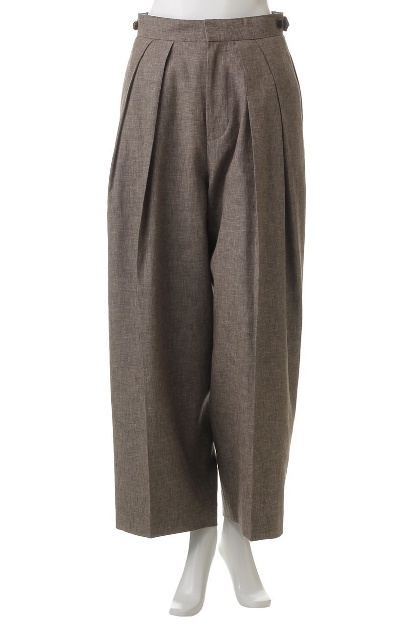 【サクラ/SACRA】のリネンコットンシャンブレータックパンツ 人気、トレンドファッション・服の通販 founy(ファニー) 　ファッション　Fashion　レディースファッション　WOMEN　パンツ　Pants　おすすめ　Recommend　セットアップ　Set Up　ネップ　Nep Yarn　フォルム　Form　フロント　Front　リネン　Linen　ワイド　Wide　other-2|ID: prp329100004354848 ipo3291000000031347478