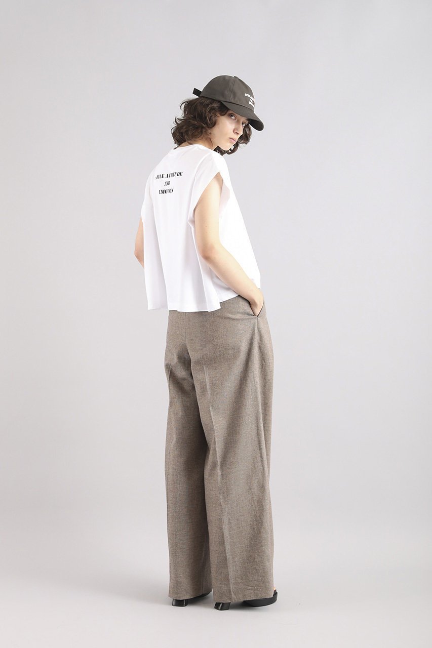 【サクラ/SACRA】のリネンコットンシャンブレータックパンツ 人気、トレンドファッション・服の通販 founy(ファニー) 　ファッション　Fashion　レディースファッション　WOMEN　パンツ　Pants　おすすめ　Recommend　セットアップ　Set Up　ネップ　Nep Yarn　フォルム　Form　フロント　Front　リネン　Linen　ワイド　Wide　other-8|ID: prp329100004354848 ipo3291000000031347492