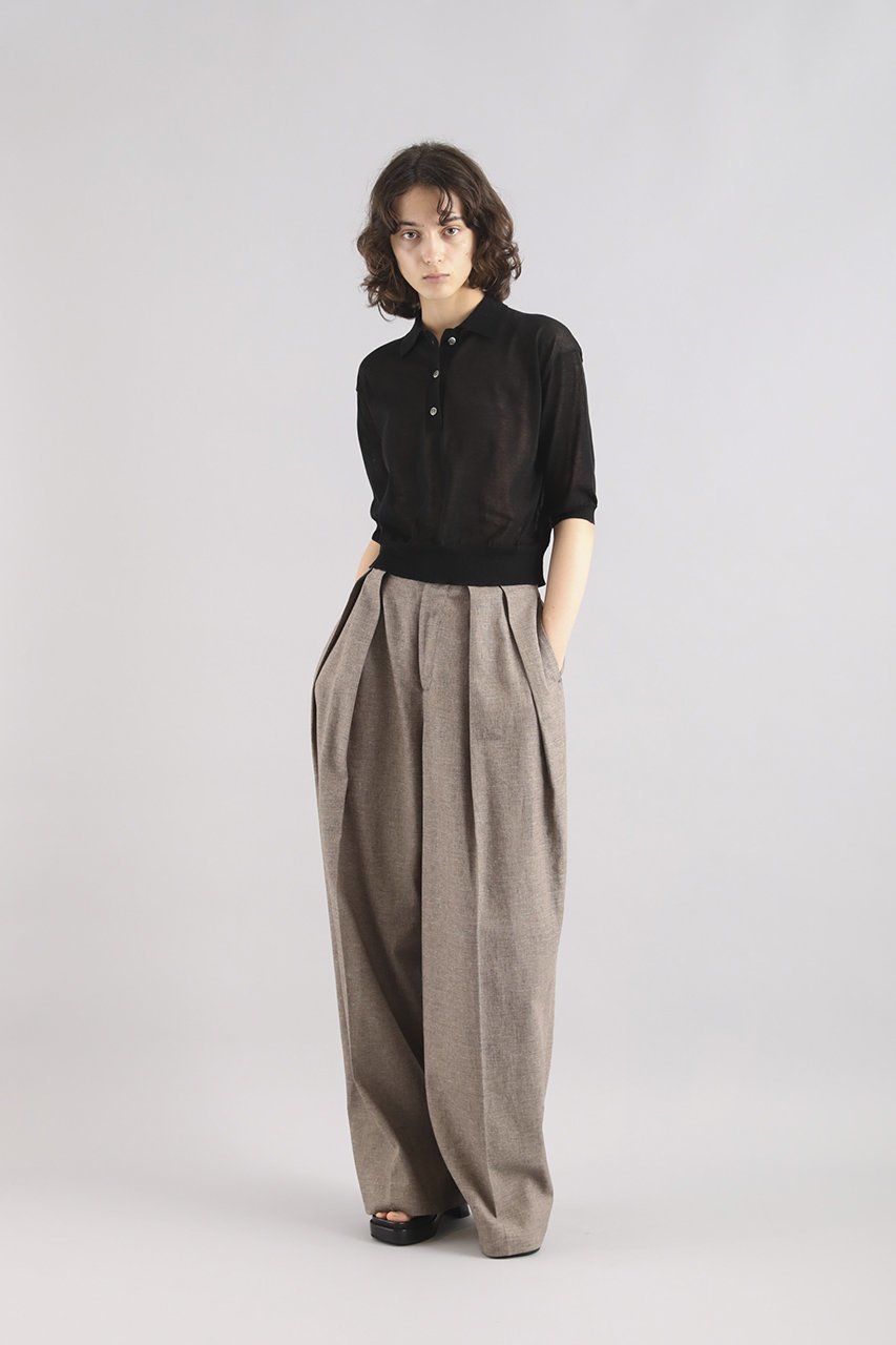 【サクラ/SACRA】のスーパーファインツイストポロトップス 人気、トレンドファッション・服の通販 founy(ファニー) 　ファッション　Fashion　レディースファッション　Fashion for Women　トップス・カットソー　Cut & Sew Tops　ニット　Knit Tops & Sweaters　カジュアルプルオーバー・ニットトップス　Pullovers & Knit Tops / Casual Pullovers　イタリア　Italy　クロップド　Cropped, Short Length　シアー　Sheer, See-Through　ショート　Short, Short Length　バランス　Balance, Style Balance　ボトム　Bottoms, Lower Wear　other-7|ID: prp329100004354856 ipo3291000000032953642