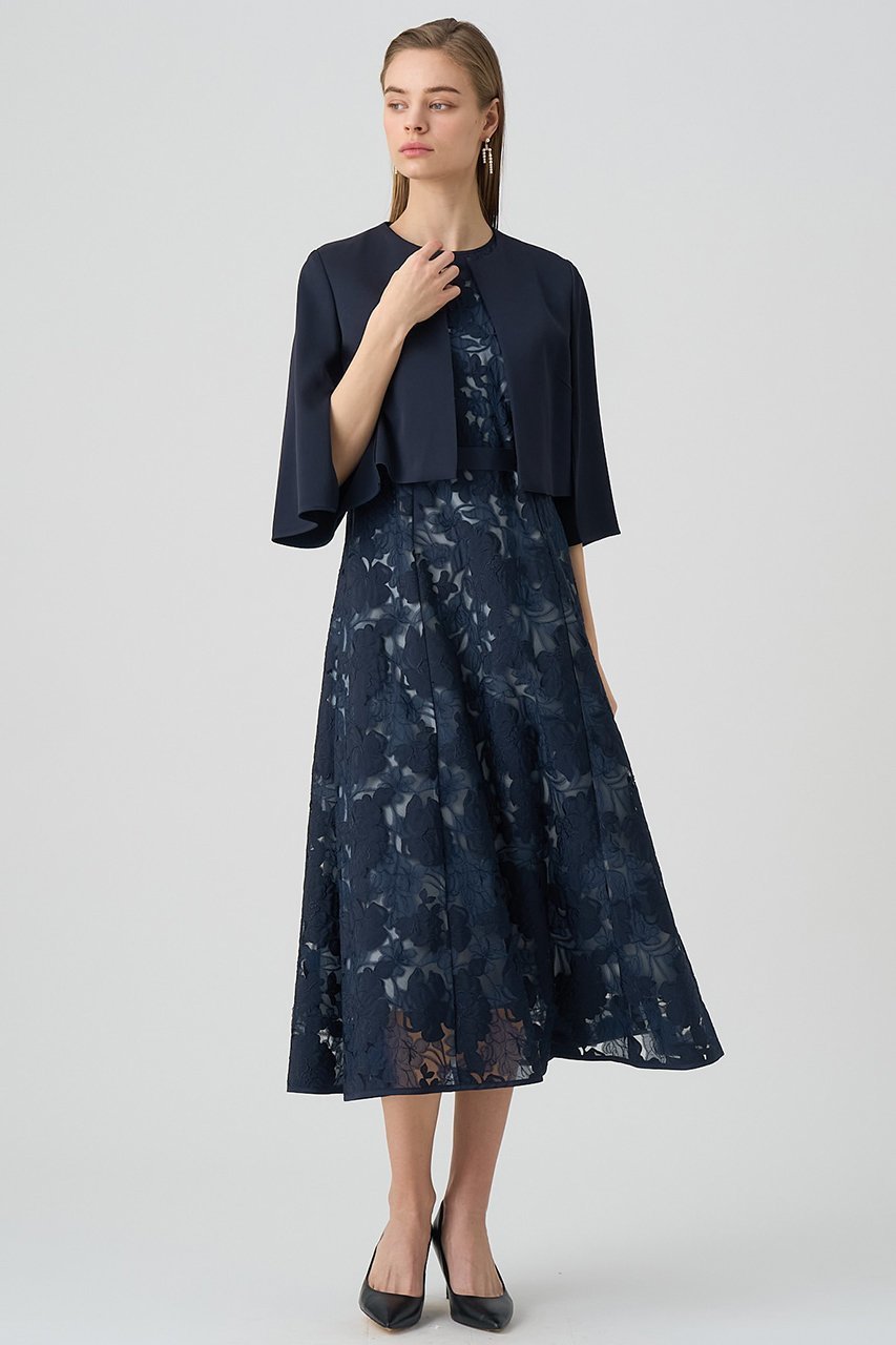 【アナイ/ANAYI】のフラワーエンブロイダリーフレアワンピース 人気、トレンドファッション・服の通販 founy(ファニー) 　ファッション　Fashion　レディースファッション　Fashion for Women　ワンピース　Dresses　チュニック　Tunic Tops & Dresses　シフォン　Chiffon, Lightweight Fabric　タフタ　Taffeta, Structured Fabric　チュニック　Tunic, Long Top　チュール　Tulip, Tulip Motif　フィット　Fit, Slim Fit　フラワー　Flower, Floral　モチーフ　Motif, Design Theme　ヨーク　Yoke, Yoke Design　ロング　Long, Long-Length　other-7|ID: prp329100004354861 ipo3291000000032876340