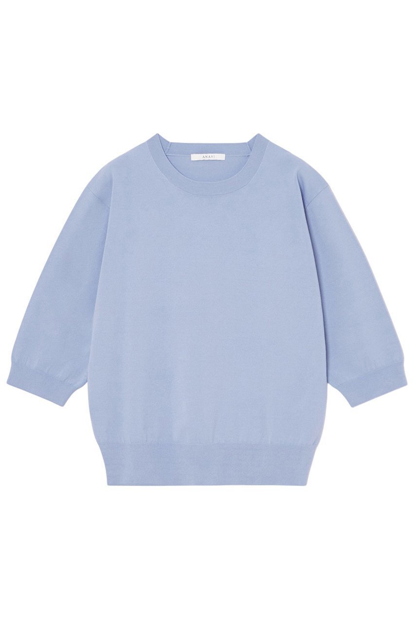 【アナイ/ANAYI】のレーヨン混クルーネックプルオーバー インテリア・キッズ・メンズ・レディースファッション・服の通販 founy(ファニー) 　ファッション　Fashion　レディースファッション　Fashion for Women　トップス・カットソー　Cut & Sew Tops　ニット　Knit Tops & Sweaters　カジュアルプルオーバー・ニットトップス　Pullovers & Knit Tops / Casual Pullovers　インナー　Innerwear　シンプル　Simple, Minimal　ジャケット　Jacket, Outerwear　ストレッチ　Stretch, Stretchy Fabric　ベーシック　Basic, Essential　ブルー|ID: prp329100004354864 ipo3291000000032949470