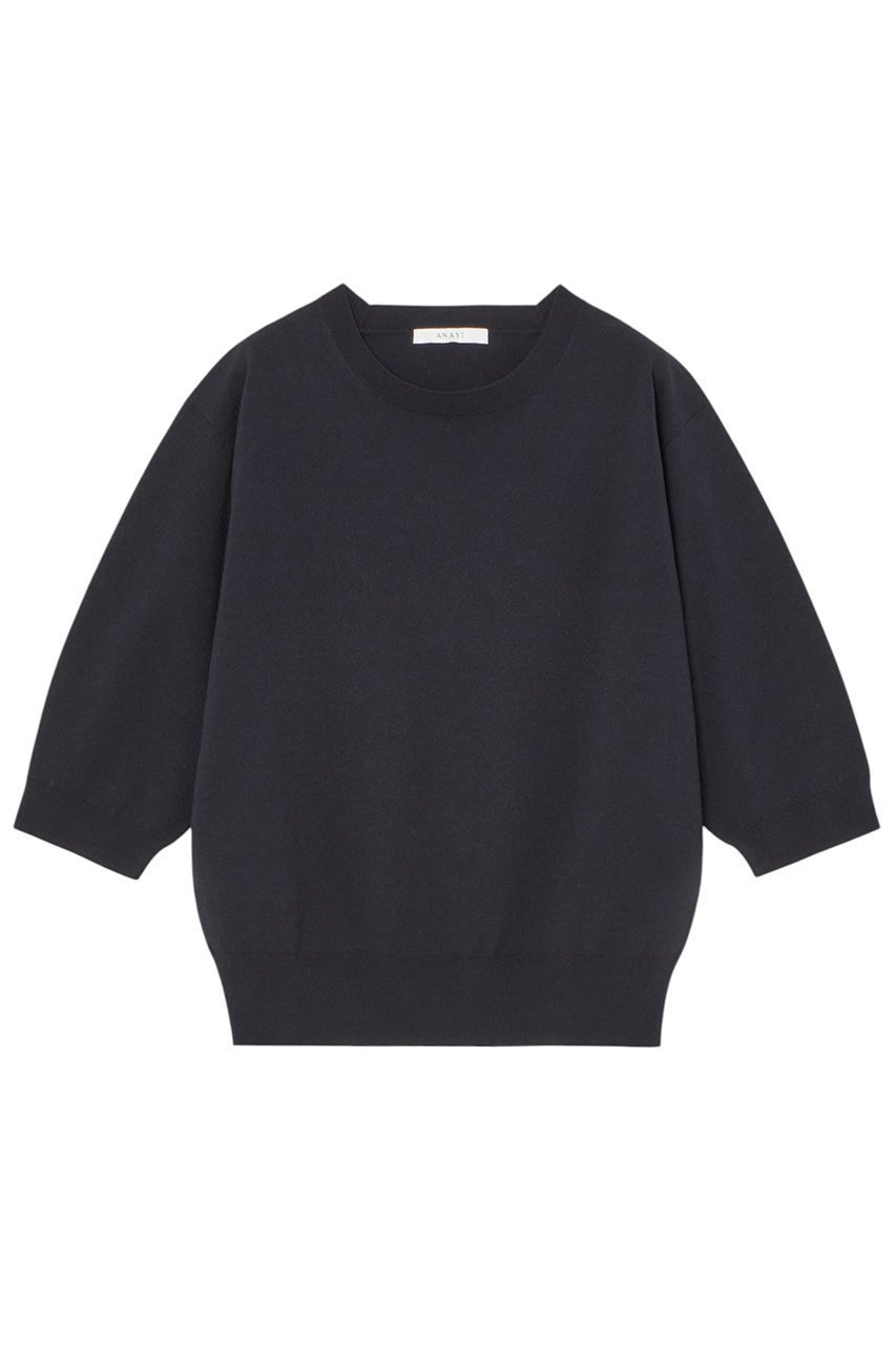 【アナイ/ANAYI】のレーヨン混クルーネックプルオーバー インテリア・キッズ・メンズ・レディースファッション・服の通販 founy(ファニー) 　ファッション　Fashion　レディースファッション　Fashion for Women　トップス・カットソー　Cut & Sew Tops　ニット　Knit Tops & Sweaters　カジュアルプルオーバー・ニットトップス　Pullovers & Knit Tops / Casual Pullovers　インナー　Innerwear　シンプル　Simple, Minimal　ジャケット　Jacket, Outerwear　ストレッチ　Stretch, Stretchy Fabric　ベーシック　Basic, Essential　ネイビー|ID: prp329100004354864 ipo3291000000032949474