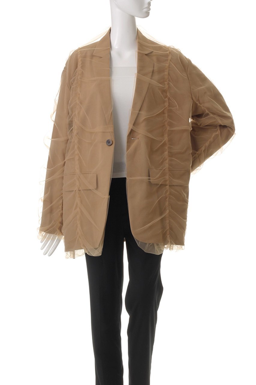 【プランク プロジェクト/PRANK PROJECT】のチュールレイヤードジャケット / Tulle Layered Jacket 人気、トレンドファッション・服の通販 founy(ファニー) 　ファッション　Fashion　レディースファッション　WOMEN　アウター　Coat Outerwear　ジャケット　Jackets　おすすめ　Recommend　ギャザー　Gather　ジャケット　Jacket　セットアップ　Set Up　チュール　Tulle　デニム　Denim　フラップ　Flap　ポケット　Pocket　エレガント 上品　Elegant　other-7|ID: prp329100004356127 ipo3291000000031346113