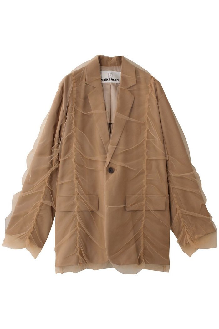 【プランク プロジェクト/PRANK PROJECT】のチュールレイヤードジャケット / Tulle Layered Jacket インテリア・キッズ・メンズ・レディースファッション・服の通販 founy(ファニー) https://founy.com/ ファッション Fashion レディースファッション Fashion for Women アウター Coat / Outerwear Collection レディースジャケット・軽アウター Jackets おすすめ Recommended / Our Picks ギャザー Gathered, Ruffled ジャケット Jacket, Outerwear セットアップ Set-Up, Coordinated Outfit チュール Tulip, Tulip Motif デニム Denim, Jeans Material フラップ Flap, Flap Pocket ポケット Pocket, Pocket Detail エレガント 上品 Elegant |ID: prp329100004356127 ipo3291000000032959930