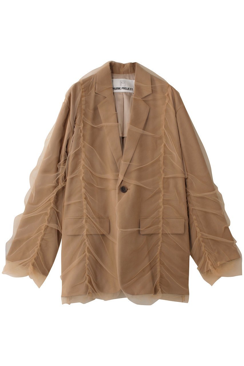 【プランク プロジェクト/PRANK PROJECT】のチュールレイヤードジャケット / Tulle Layered Jacket 人気、トレンドファッション・服の通販 founy(ファニー) 　ファッション　Fashion　レディースファッション　Fashion for Women　アウター　Coat / Outerwear Collection　レディースジャケット・軽アウター　Jackets　おすすめ　Recommended / Our Picks　ギャザー　Gathered, Ruffled　ジャケット　Jacket, Outerwear　セットアップ　Set-Up, Coordinated Outfit　チュール　Tulip, Tulip Motif　デニム　Denim, Jeans Material　フラップ　Flap, Flap Pocket　ポケット　Pocket, Pocket Detail　エレガント 上品　Elegant　 other-1|ID: prp329100004356127 ipo3291000000032959930